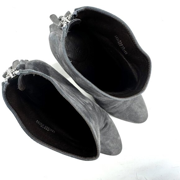 J.Crew Adele High Heeled Grey Suede Ankle Boots Booties Size 8 - Picture 6 of 10